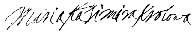 File:Autograph of Marie Casimire Louise de La Grange d'Arquien.PNG